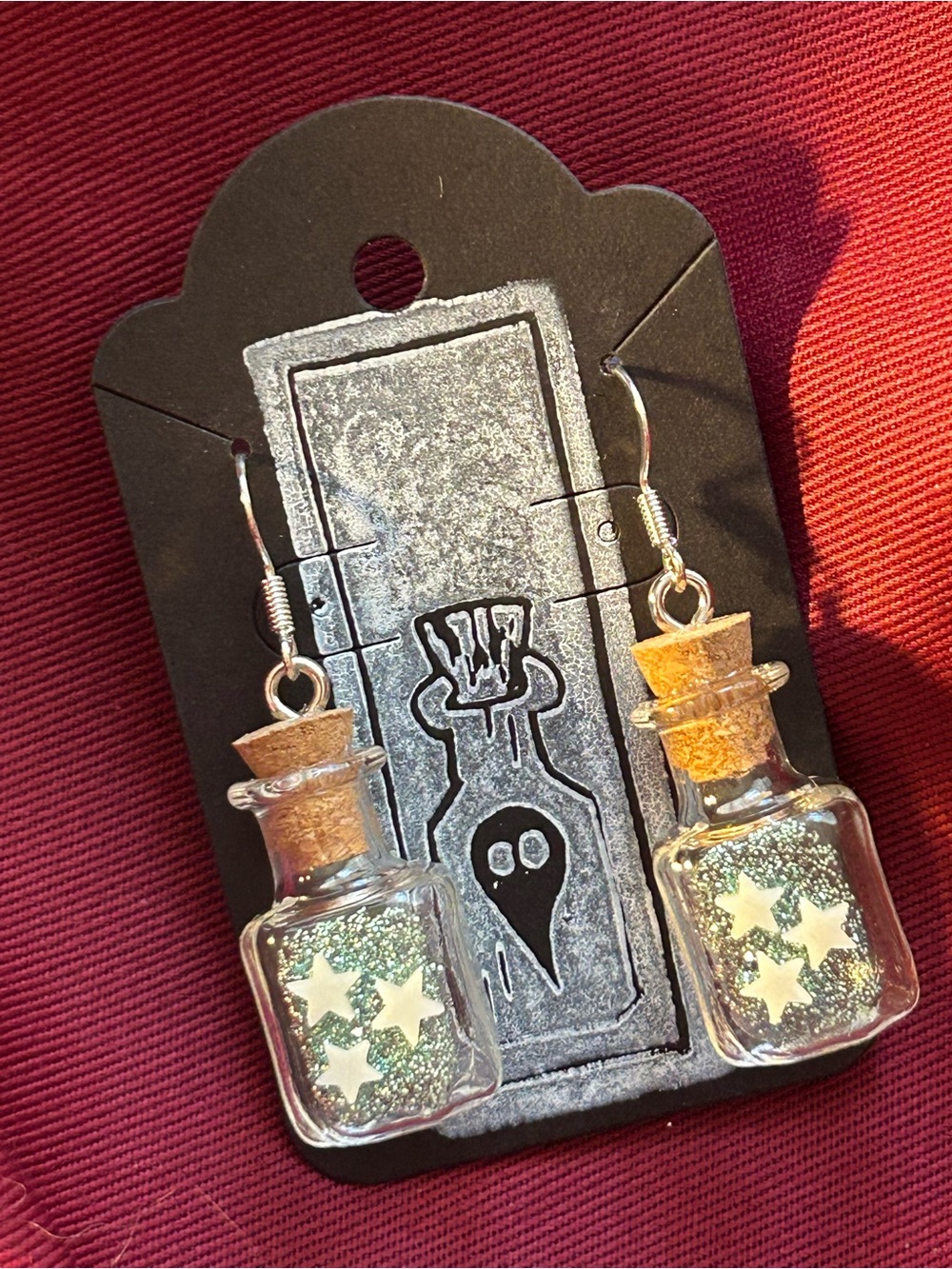 Mini Potion Earrings | Glow in the Dark | Glass Bottles | Handmade